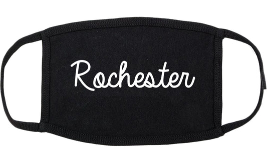 Rochester New York NY Script Cotton Face Mask Black