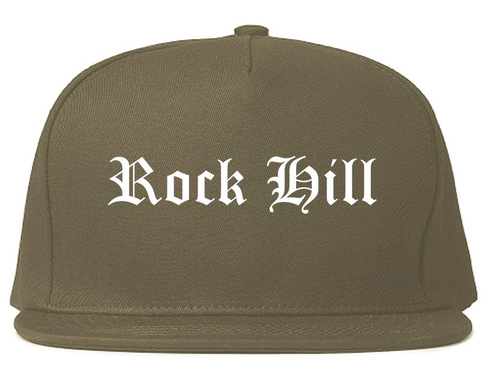 Rock Hill Missouri MO Old English Mens Snapback Hat Grey