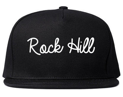 Rock Hill Missouri MO Script Mens Snapback Hat Black