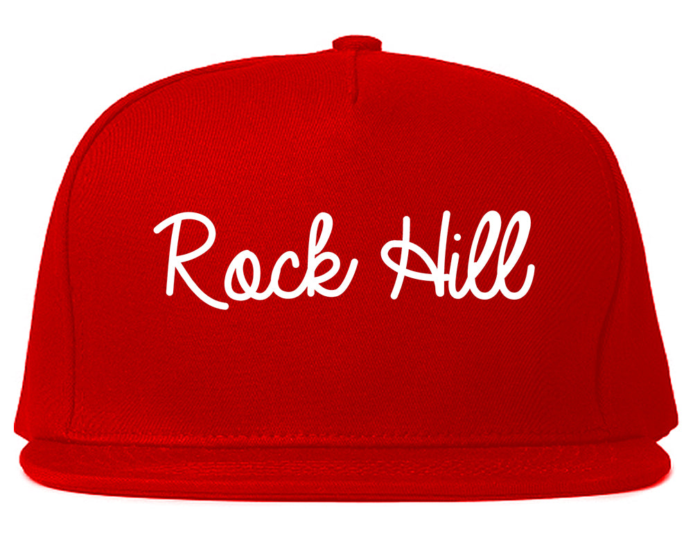 Rock Hill Missouri MO Script Mens Snapback Hat Red