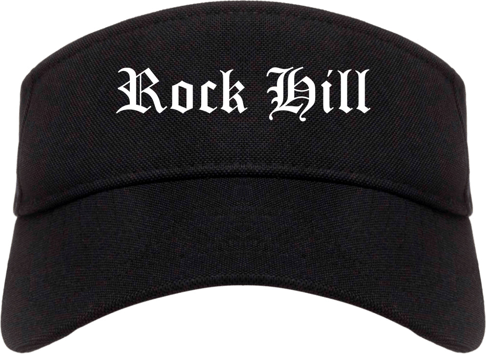 Rock Hill Missouri MO Old English Mens Visor Cap Hat Black