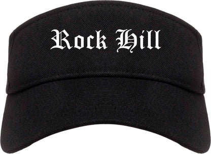 Rock Hill Missouri MO Old English Mens Visor Cap Hat Black