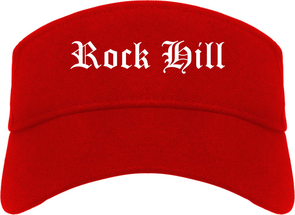Rock Hill Missouri MO Old English Mens Visor Cap Hat Red