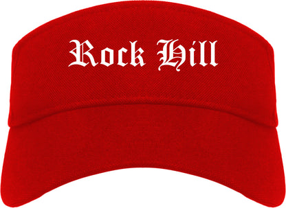 Rock Hill Missouri MO Old English Mens Visor Cap Hat Red