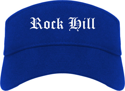 Rock Hill Missouri MO Old English Mens Visor Cap Hat Royal Blue