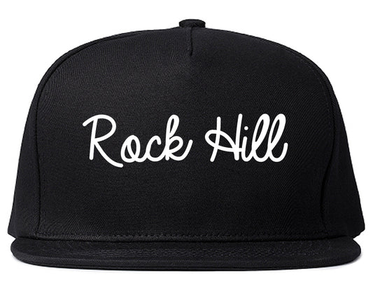 Rock Hill South Carolina SC Script Mens Snapback Hat Black