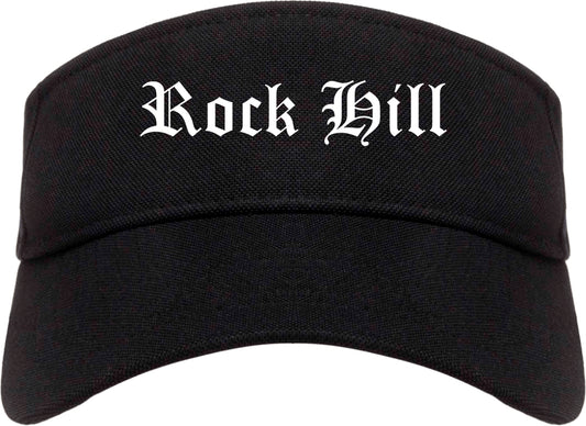 Rock Hill South Carolina SC Old English Mens Visor Cap Hat Black