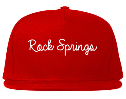 Rock Springs Wyoming WY Script Mens Snapback Hat Red