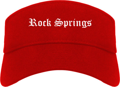 Rock Springs Wyoming WY Old English Mens Visor Cap Hat Red