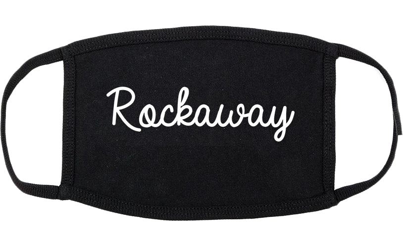 Rockaway New Jersey NJ Script Cotton Face Mask Black