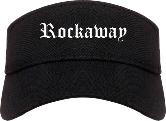 Rockaway New Jersey NJ Old English Mens Visor Cap Hat Black