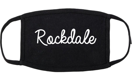 Rockdale Texas TX Script Cotton Face Mask Black