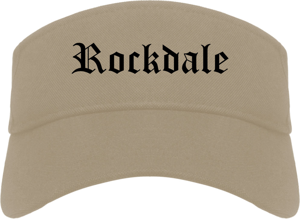 Rockdale Texas TX Old English Mens Visor Cap Hat Khaki