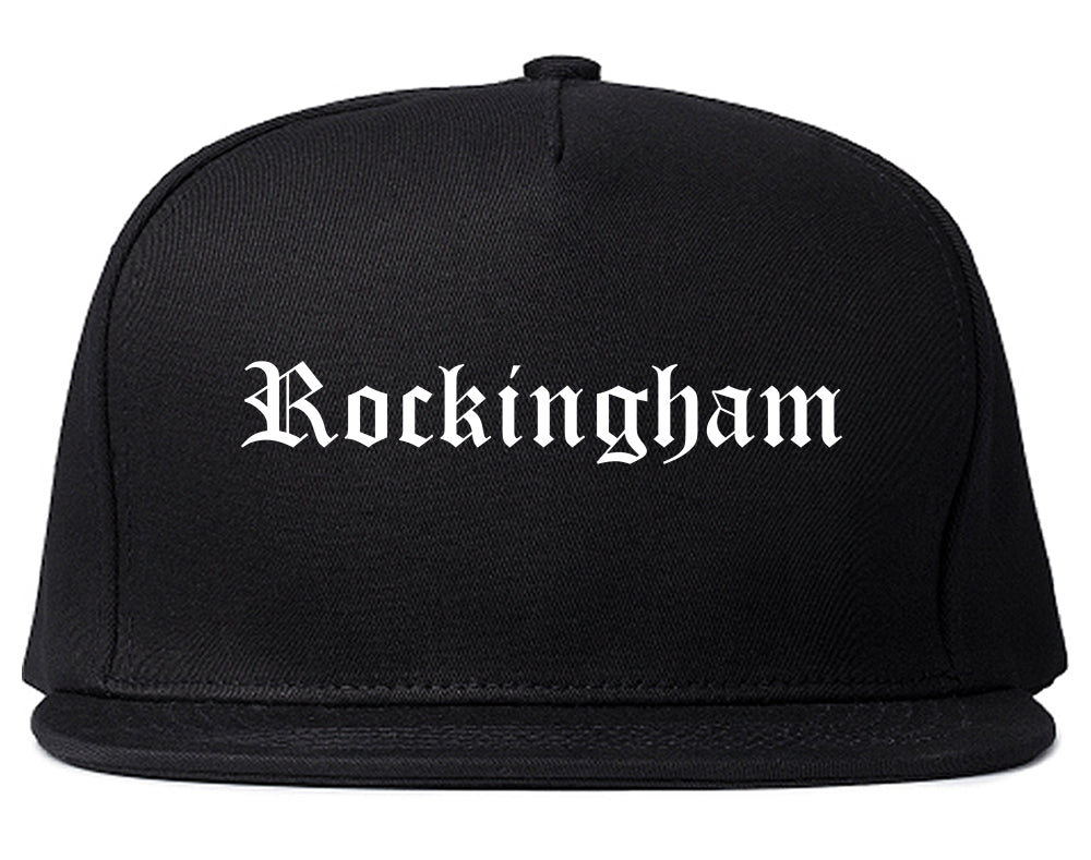 Rockingham North Carolina NC Old English Mens Snapback Hat Black