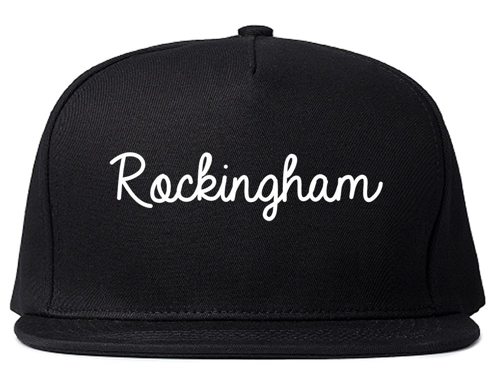 Rockingham North Carolina NC Script Mens Snapback Hat Black