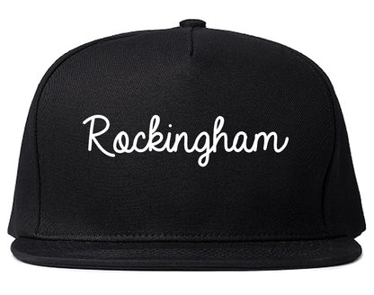 Rockingham North Carolina NC Script Mens Snapback Hat Black