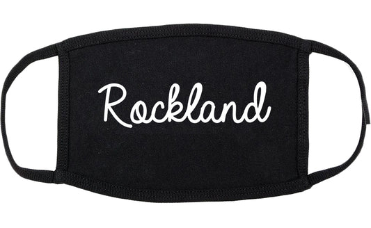 Rockland Maine ME Script Cotton Face Mask Black