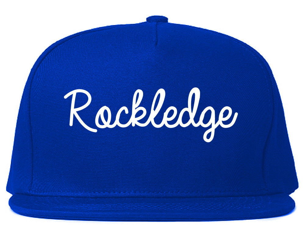 Rockledge Florida FL Script Mens Snapback Hat Royal Blue