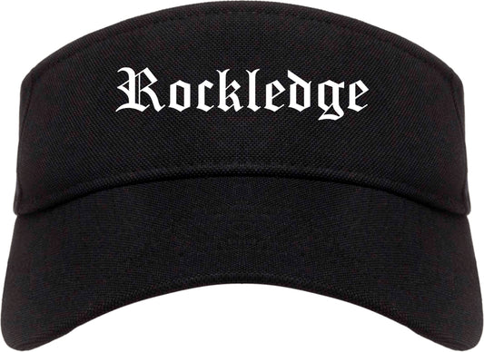 Rockledge Florida FL Old English Mens Visor Cap Hat Black