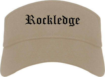 Rockledge Florida FL Old English Mens Visor Cap Hat Khaki