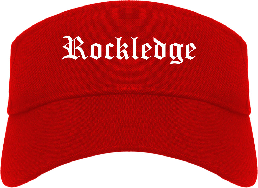 Rockledge Florida FL Old English Mens Visor Cap Hat Red