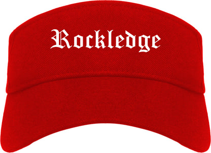 Rockledge Florida FL Old English Mens Visor Cap Hat Red