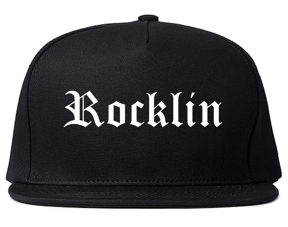 Rocklin California CA Old English Mens Snapback Hat Black