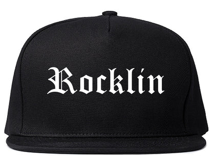 Rocklin California CA Old English Mens Snapback Hat Black