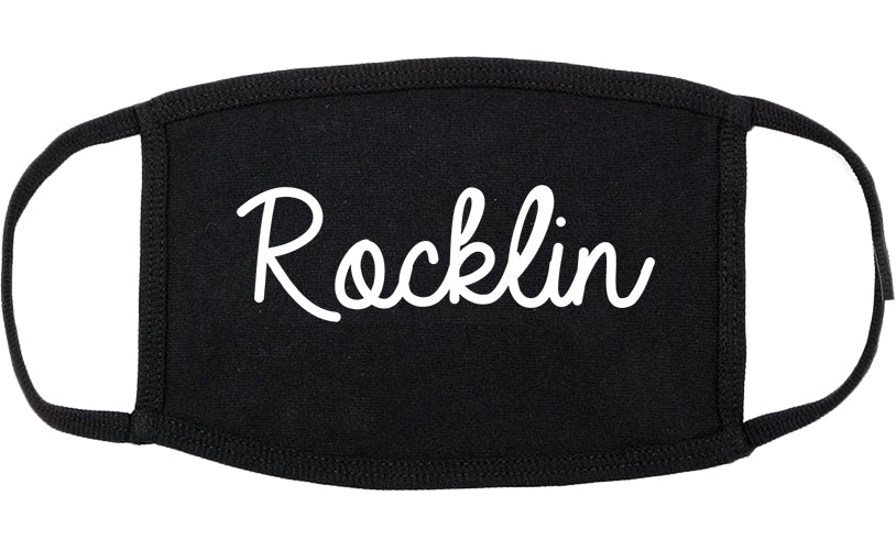 Rocklin California CA Script Cotton Face Mask Black