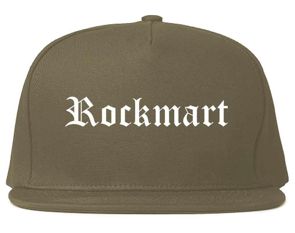 Rockmart Georgia GA Old English Mens Snapback Hat Grey