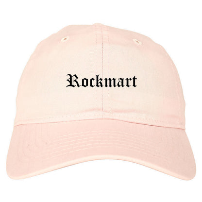 Rockmart Georgia GA Old English Mens Dad Hat Baseball Cap Pink