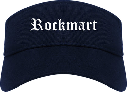 Rockmart Georgia GA Old English Mens Visor Cap Hat Navy Blue