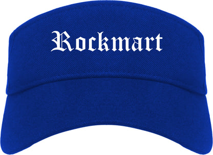Rockmart Georgia GA Old English Mens Visor Cap Hat Royal Blue