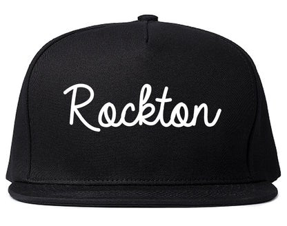 Rockton Illinois IL Script Mens Snapback Hat Black