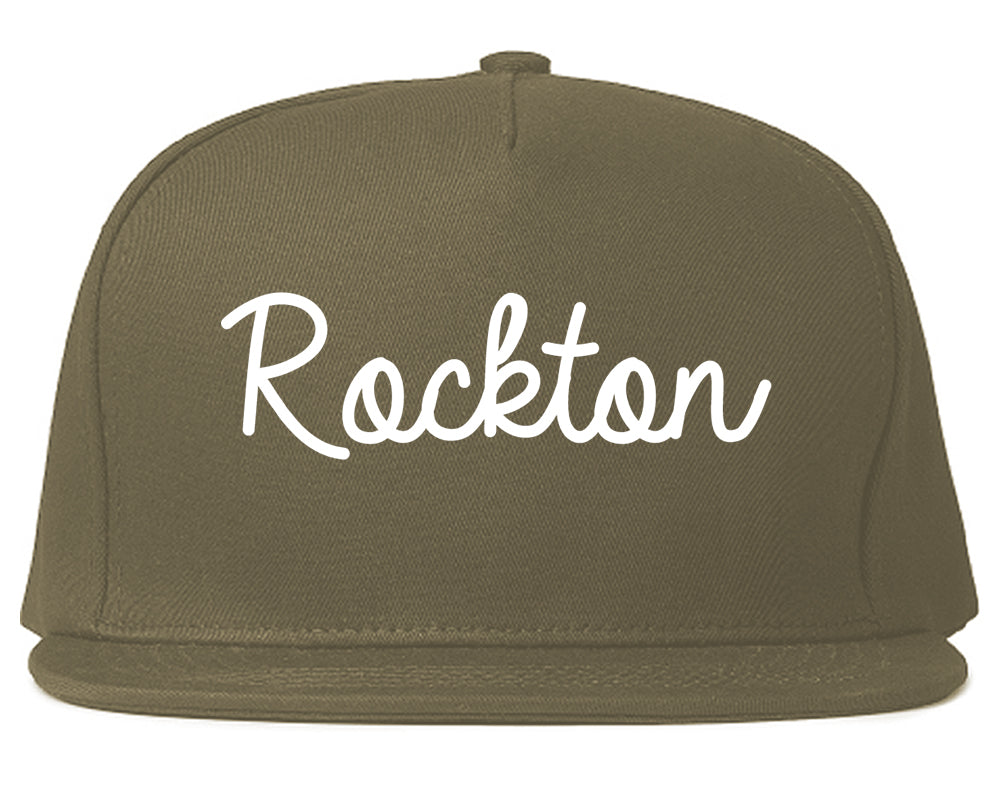 Rockton Illinois IL Script Mens Snapback Hat Grey
