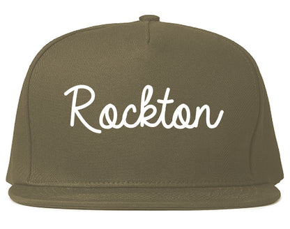 Rockton Illinois IL Script Mens Snapback Hat Grey