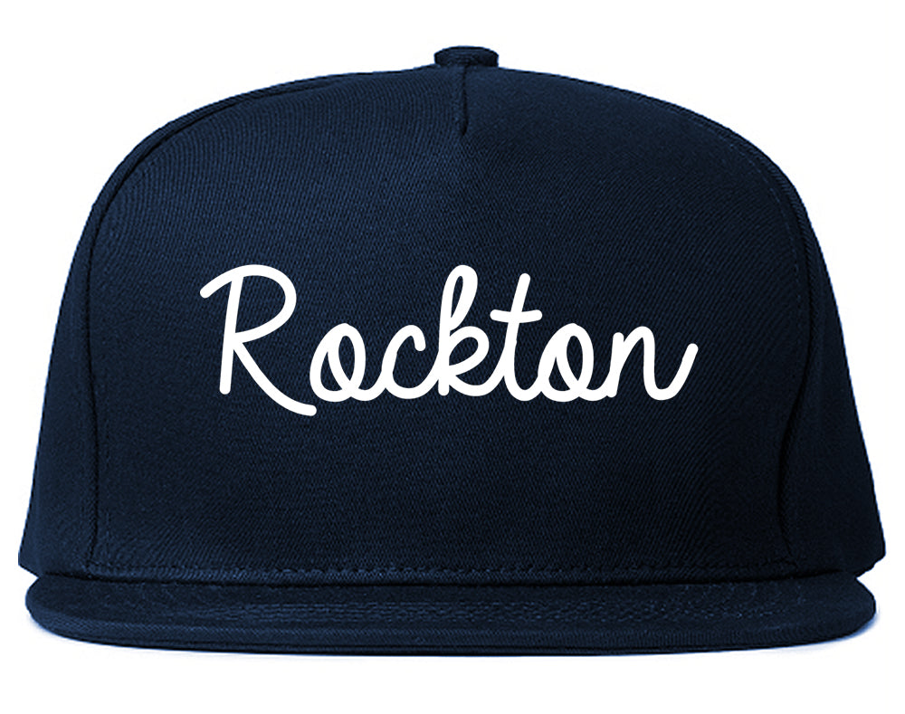 Rockton Illinois IL Script Mens Snapback Hat Navy Blue