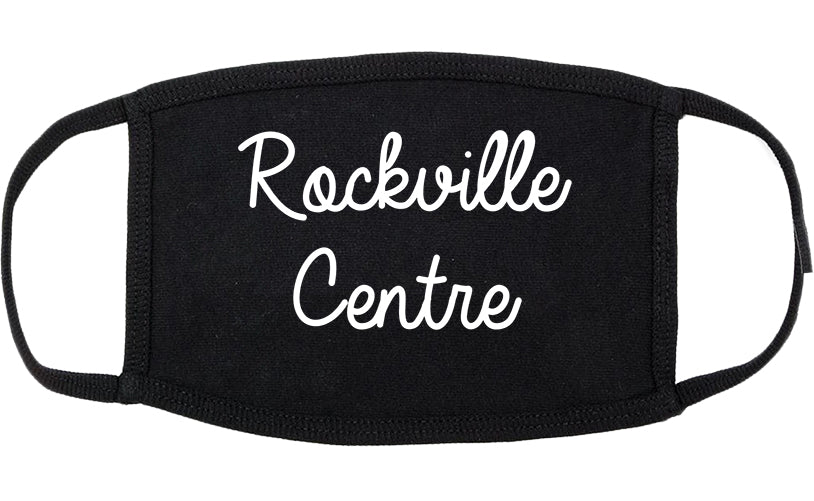 Rockville Centre New York NY Script Cotton Face Mask Black