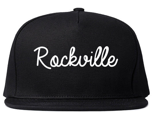 Rockville Maryland MD Script Mens Snapback Hat Black