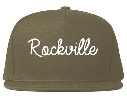 Rockville Maryland MD Script Mens Snapback Hat Grey