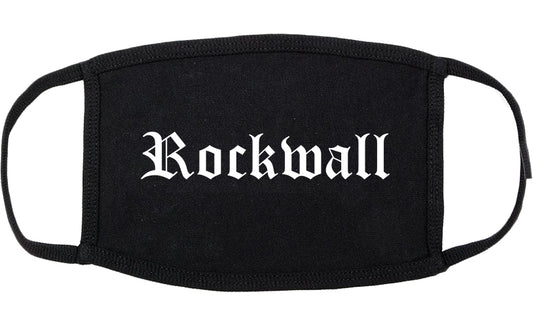 Rockwall Texas TX Old English Cotton Face Mask Black