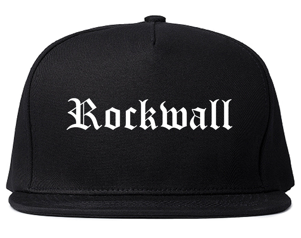 Rockwall Texas TX Old English Mens Snapback Hat Black