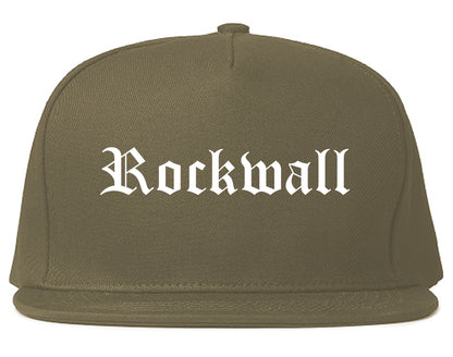 Rockwall Texas TX Old English Mens Snapback Hat Grey