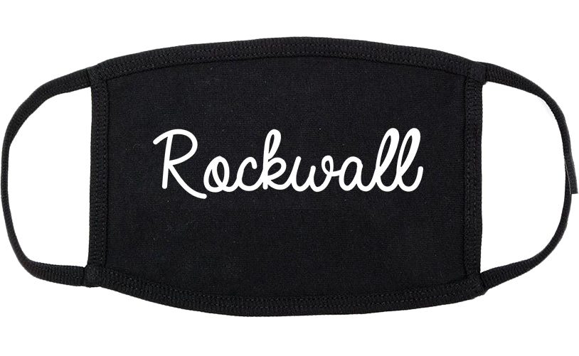 Rockwall Texas TX Script Cotton Face Mask Black