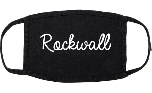 Rockwall Texas TX Script Cotton Face Mask Black