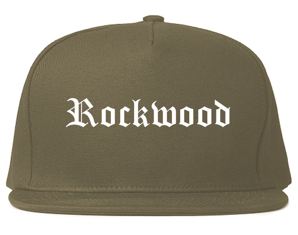 Rockwood Tennessee TN Old English Mens Snapback Hat Grey