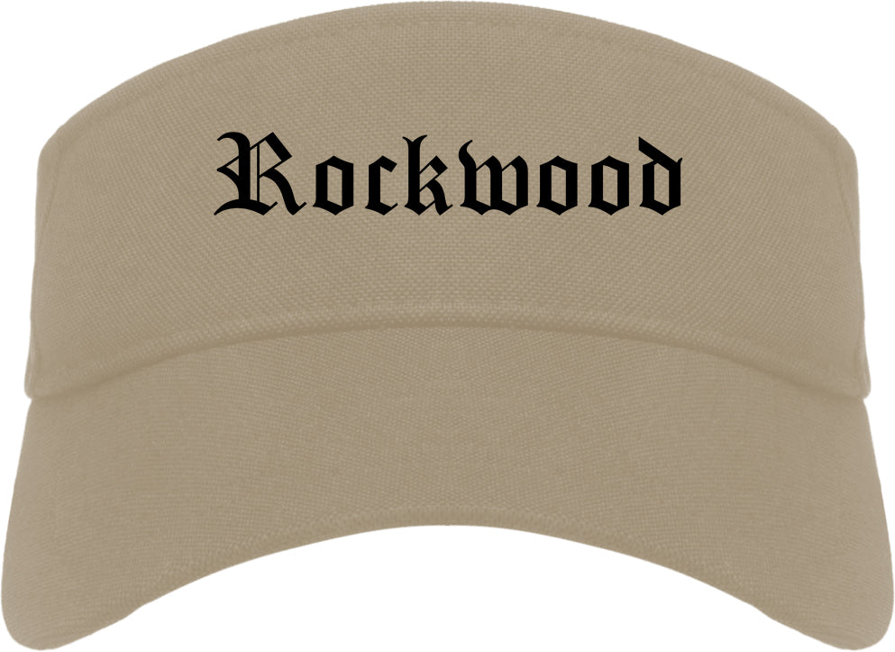 Rockwood Tennessee TN Old English Mens Visor Cap Hat Khaki