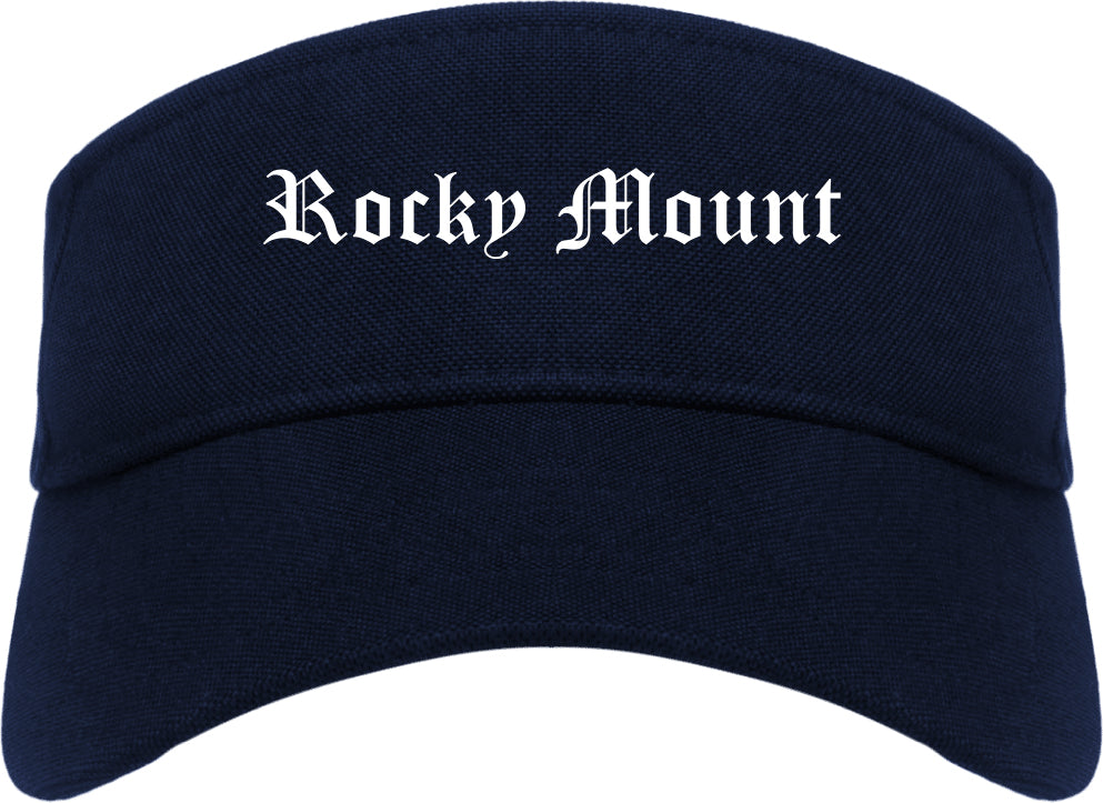 Rocky Mount North Carolina NC Old English Mens Visor Cap Hat Navy Blue