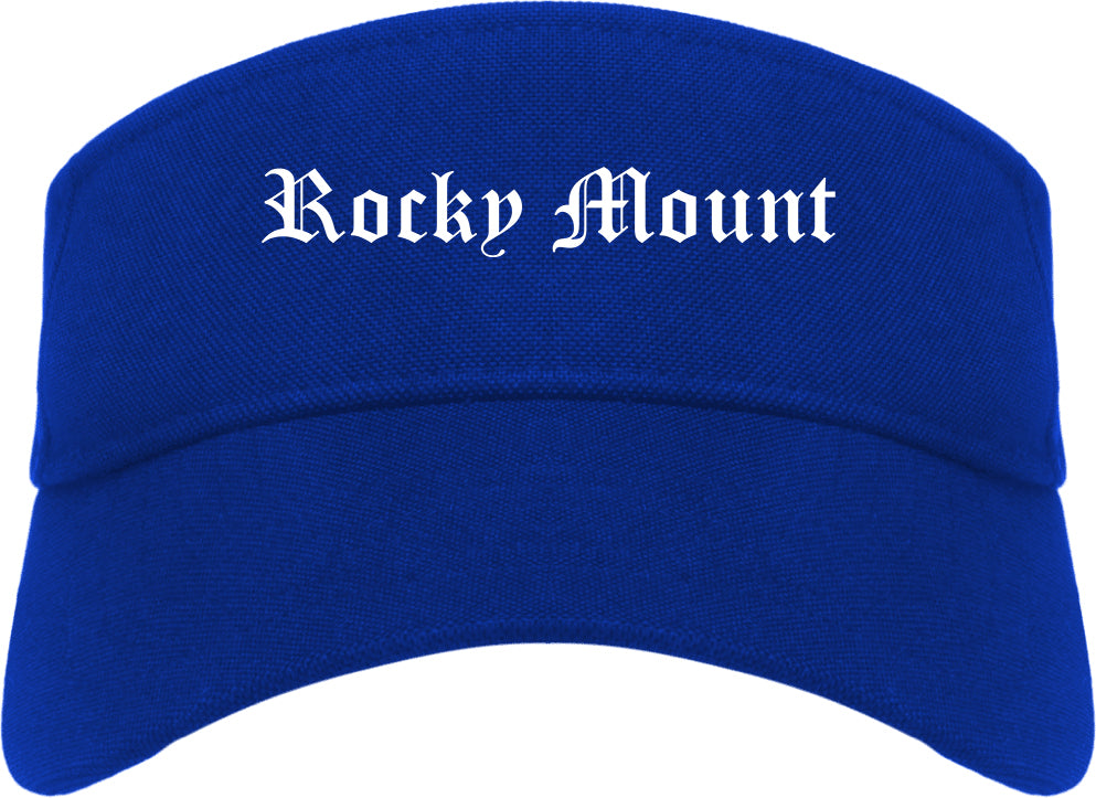 Rocky Mount North Carolina NC Old English Mens Visor Cap Hat Royal Blue