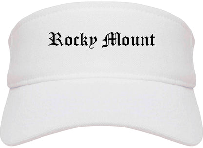 Rocky Mount North Carolina NC Old English Mens Visor Cap Hat White